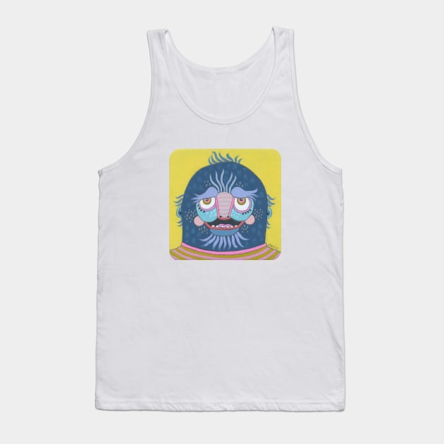 Blue Monster Tank Top by jenniferdavisart